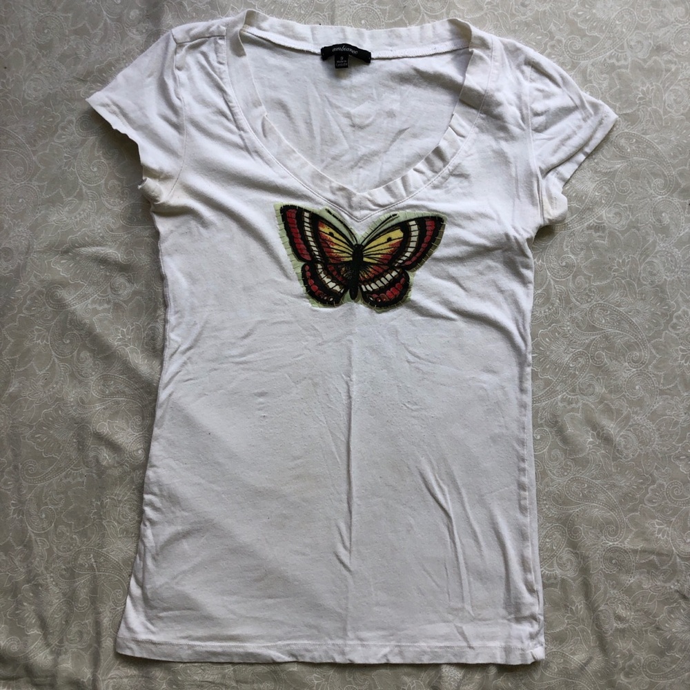 Upcycled Y2K butterfly patch top